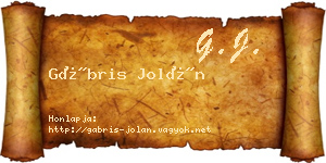 Gábris Jolán névjegykártya