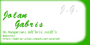 jolan gabris business card